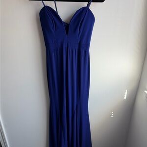 Xscape Royal Blue Spaghetti Strap Maxi Dress